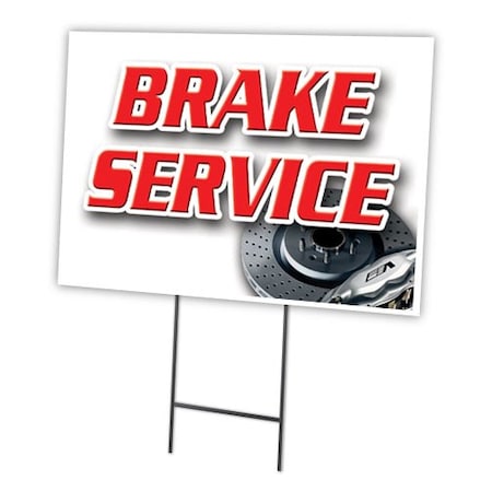 Signmission Brake Service Yard Sign & Stake outdoor plastic coroplast window, C-2436 Brake Service C-2436 Brake Service